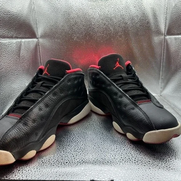 Size 8 Air Jordan 13 Retro Low‎ Black White Red Basketball Shoes 310810-027